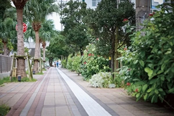 バスターミナル周辺の歩道