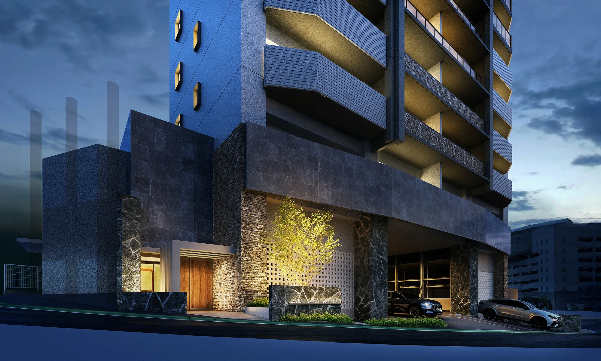 エントランスアプローチ完成予想図　ワイズエステムコートおもろまちパークプレイス