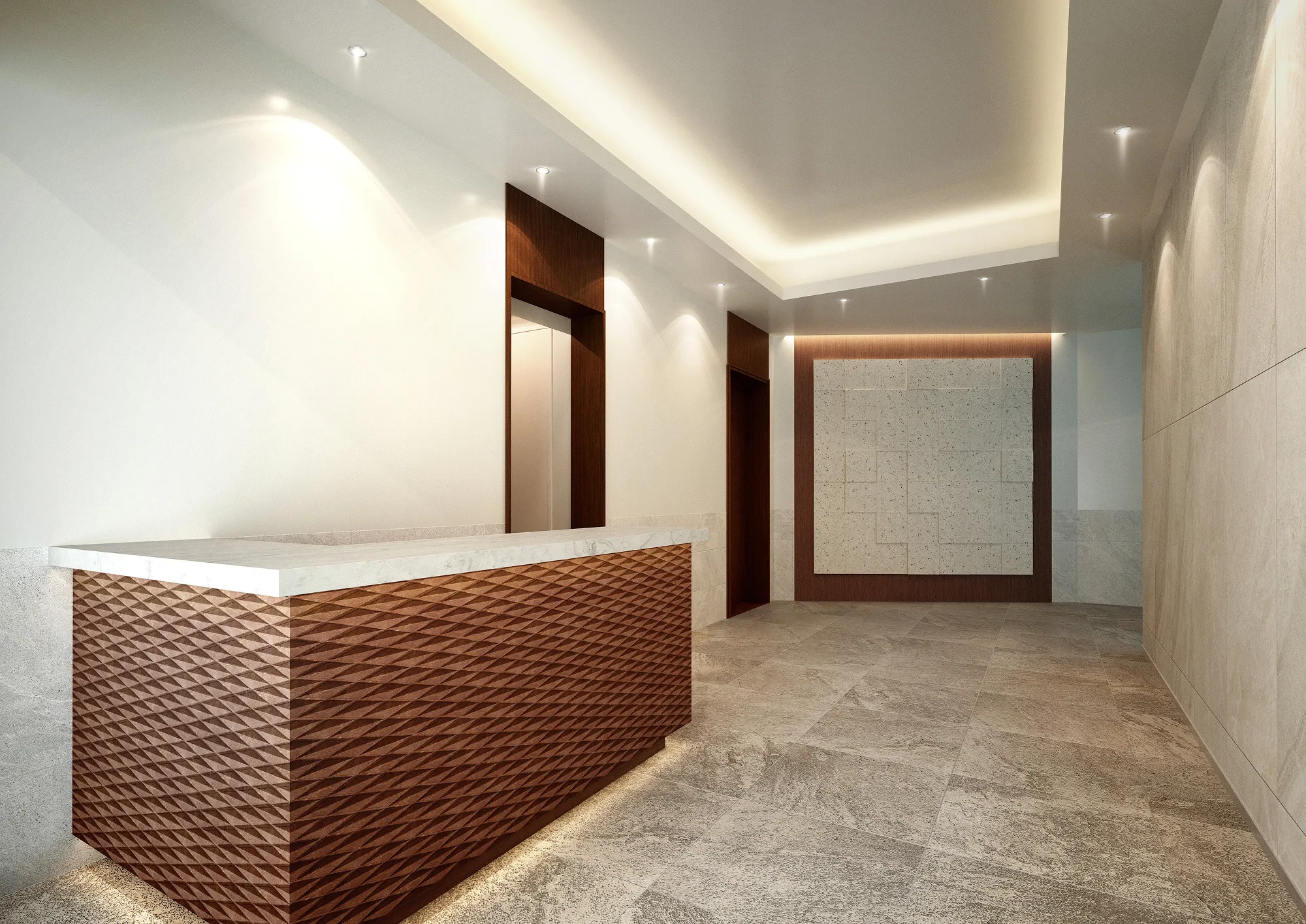 エントランスホール完成予想図　ワイズエステムコートおもろまちパークプレイス