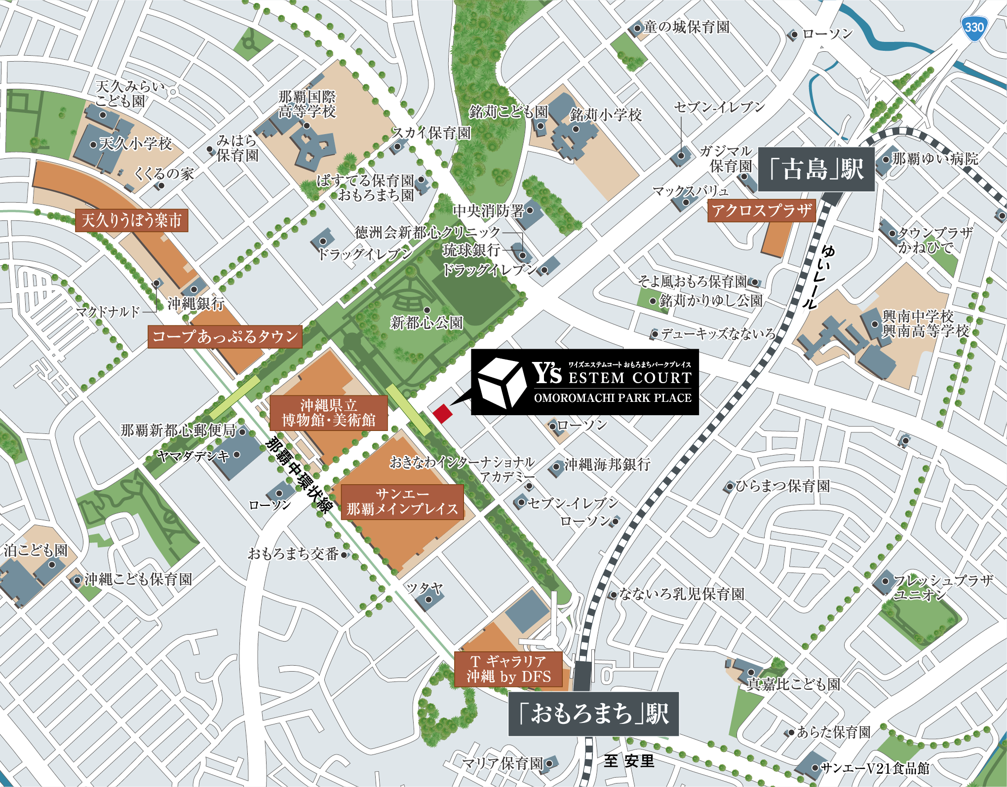 マップ ワイズエステムコートおもろまちパークプレイス