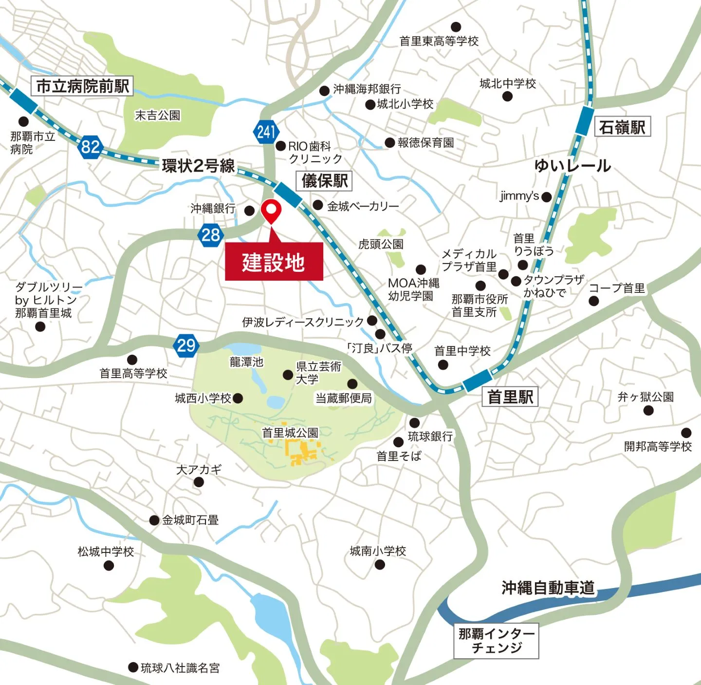 地図｜ワイズエステムコート首里儀保駅前