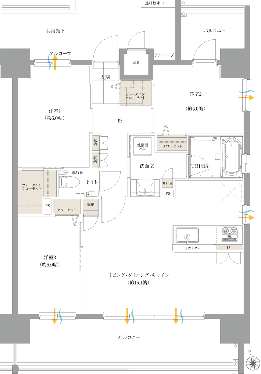 B3タイプ図面｜【公式】ワイズエステムコート首里石嶺
